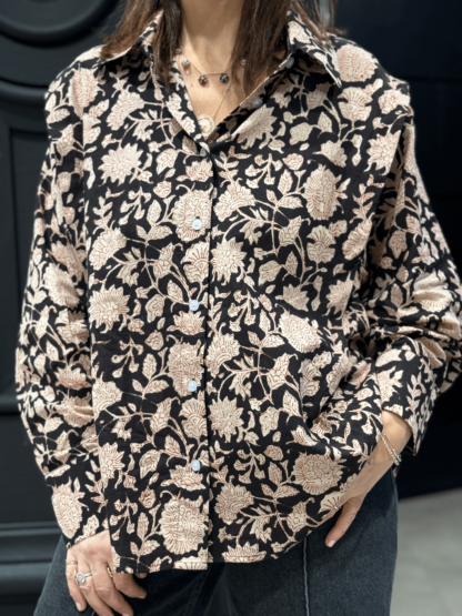 Chemise Fleurie Nuit Rosée