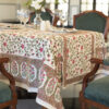 Nappe Gulshan, imprimé fleurit rose et vert. Taille 180 x 340