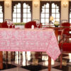 Nappe Gulabi, modèle florale rose. Taille 180 x 450