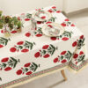 Nappe Lalima, modèles fleurs rouges. Plusieurs taiiles : 180 x 340 et 180 x 450