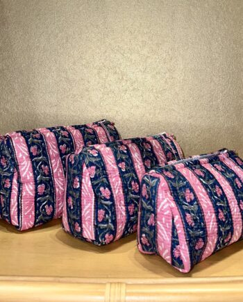 Trio de trousse de toilette modèle Bombay Floral