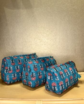 Trio Trousse de toilette Modèle Rajasthan Turquoise