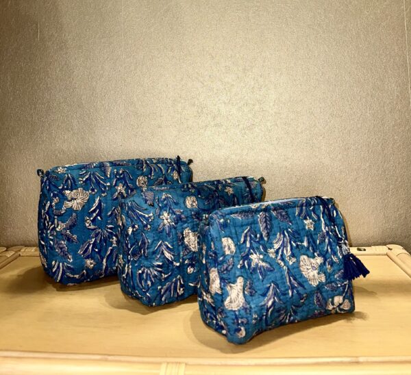 Trio de trousse de toilette et maquillage - Modèle Asha