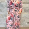 Robe Longue Portefeuille Amara - aux manches longues. Couleur Rose Thé