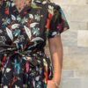 Robe Longue Kavya - aux manches courtes. Style chemise. Couleur Noir 2