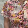 Robe Longue Kavya - aux manches courtes. Style chemise. Couleur Rose 4