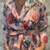 Robe Longue Portefeuille Amara - aux manches longues. Couleur Rose Thé 3
