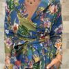 Robe Longue Portefeuille Amara - aux manches longues. Couleur Bleu Roi 3