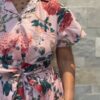 Robe Longue Kavya - aux manches courtes. Style chemise. Couleur Rose Clair 4