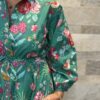 Robe Longue Padma - aux manches longues smockée. Couleur Verte 2