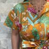 Robe Longue Kavya - aux manches courtes. Style chemise. Couleur Jaune Moutarde 2