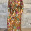 Robe Longue Portefeuille Amara - aux manches longues. Couleur Jaune Moutarde