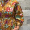 Robe Longue Padma - aux manches longues smockée. Couleur Jaune Moutarde 4