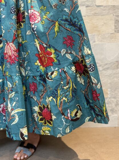 Robe Longue Padma - aux manches longues. Col Bateau. Couleur Bleu 4