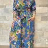 Robe Longue Portefeuille Amara - aux manches longues. Couleur Bleu Roi