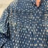 Blouse Nila - Blouse en coton, taille unique. Bleu avec des points beige 4