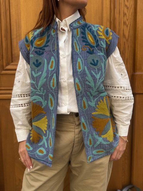 Veste Shakti Sans Manches Brodée